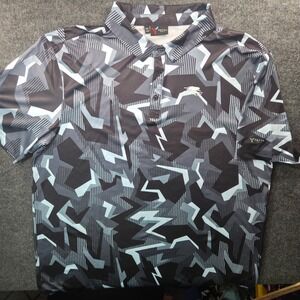 Yatta Golf Polo Shirt Mens XXL Grey Geometric Camo Performance Pohlcat Excellent